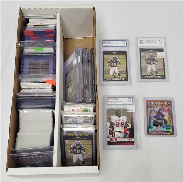 Extensive Adrian Peterson Card Collection w/ Lots of Rookies