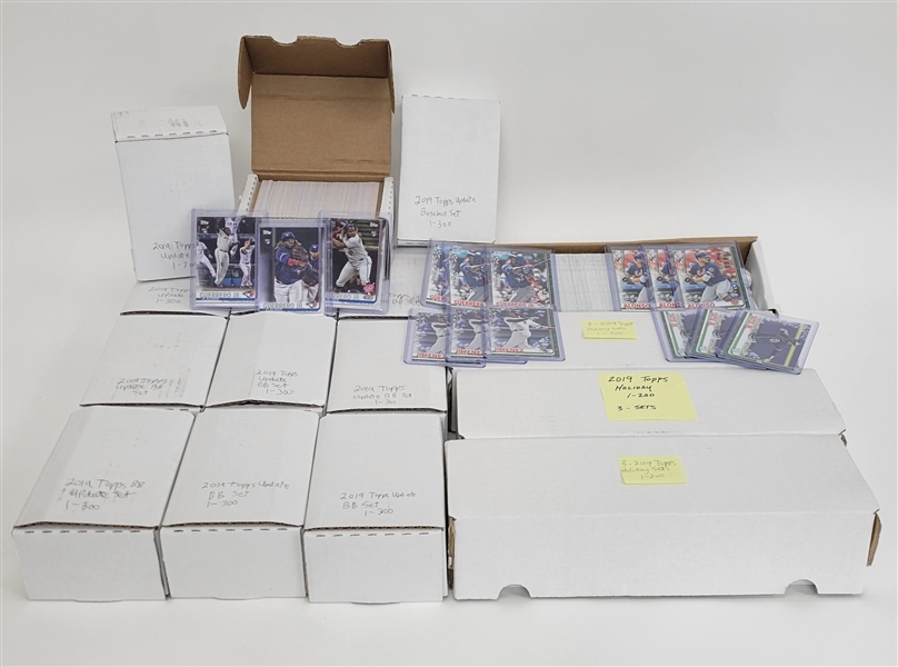 Lot of (24) 2019 Topps Baseball Sets - 12 Update Series Sets & 12 Holiday Sets *Tatis Jr. & Guerrero Jr. Rookies*