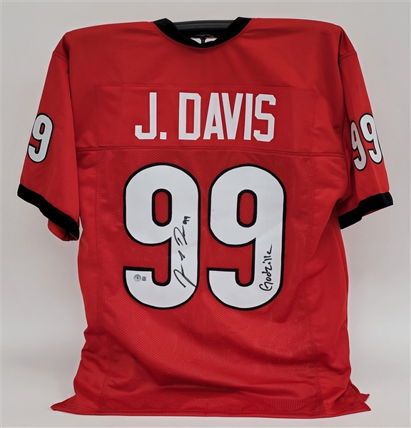 Jordan Davis Autographed & Inscribed Custom College Jersey Beckett