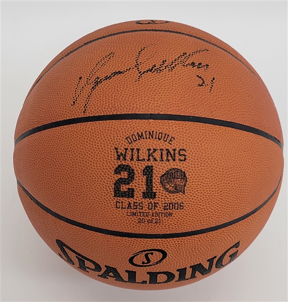Dominique Wilkins Autographed Spalding Basketball LE #20/21 w/ Basketball HOF LOA 