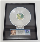 Alice Cooper Commemorative RIAA Certified Platinum Sales Award