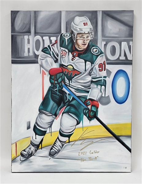 Kirill Kaprizov Autographed & Inscribed Original Ben Labuzzetta 30x40 Canvas Painting Beckett