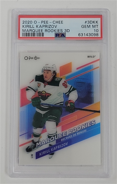 Kirill Kaprizov 2020 O-Pee-Chee Marquee Rookies 3D #3DKK Rookie Card PSA 10