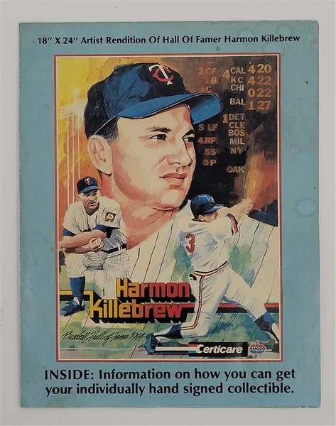 Rare Harmon Killebrew Certicare Advertisement Pamphlet