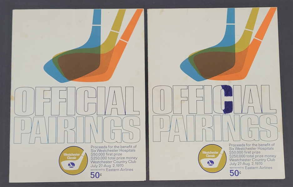 Lot of 2 1970 Westchester Classic Official Pairings Guide w/ Nicklaus & Palmer