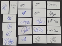 Lot of 57 Football & Baseball Players Autographed Index Cards