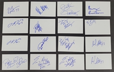 Lot of 57 Football & Baseball Players Autographed Index Cards
