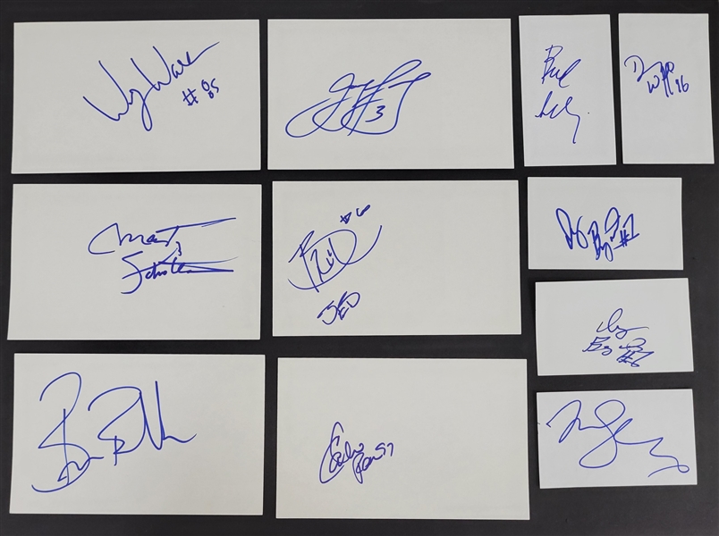 Lot of 54 Football & Baseball Players Autographed Index Cards