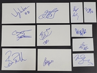 Lot of 54 Football & Baseball Players Autographed Index Cards