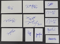 Lot of 54 Football & Baseball Players Autographed Index Cards