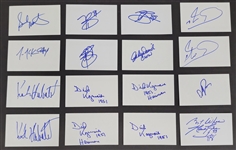 Lot of 54 Football & Baseball Players Autographed Index Cards