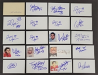 Lot of 56 Football & Baseball Players Autographed Index Cards