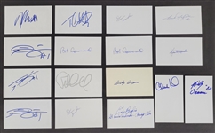 Lot of 56 Football & Baseball Players Autographed Index Cards