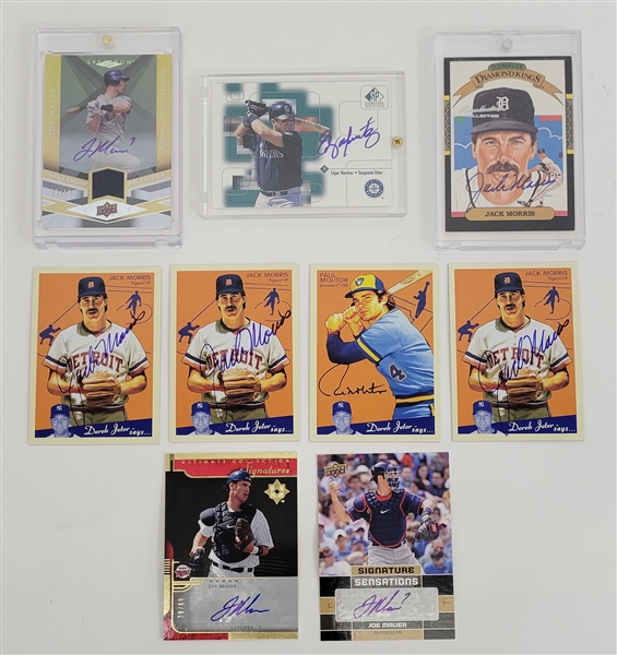 Lot Detail - Lot of 9 Joe Mauer, Jack Morris, Paul Molitor, & Edgar ...