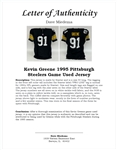 Kevin Greene 1995 Pittsburgh Steelers Game Used Jersey w/ Dave Miedema LOA