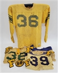 Lot of 4 Kenny Stabler/Teammates Game Used High School Football Jerseys & Letter Patches w/ Provenance