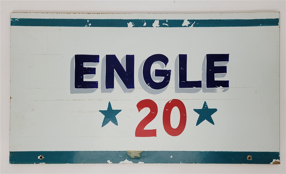 Dave Engle Locker Room Nameplate From Final Season of Met Stadium in Bloomington MN