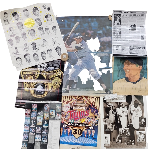 Lot of 8 Harmon Killebrew Posters w/ 1 Autograph