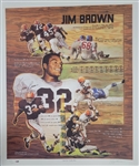 Jim Brown Autographed 27x33 Gary Thomas Cleveland Browns Lithograph LE #1204/3200 PSA/DNA