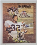 Jim Brown Autographed 27x33 Gary Thomas Cleveland Browns Lithograph LE #1202/3200 PSA/DNA