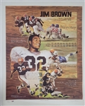 Jim Brown Autographed 27x33 Gary Thomas Cleveland Browns Lithograph LE #1203/3200 PSA/DNA