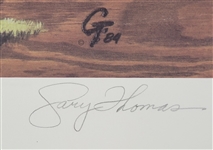 Jim Brown Autographed 27x33 Gary Thomas Cleveland Browns Lithograph LE #1203/3200 PSA/DNA