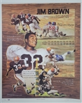 Jim Brown Autographed 27x33 Gary Thomas Cleveland Browns Lithograph LE #1290/3200 PSA/DNA