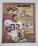 Jim Brown Autographed 27x33 Gary Thomas Cleveland Browns Lithograph LE #1291/3200 PSA/DNA