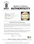 1988 Minnesota Twins Team Signed Baseball w/ Kirby Puckett Beckett LOA