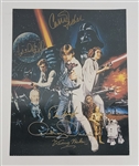 "Star Wars" Cast Autographed 11x14 Photo 5 Signatures w/ Carrie Fisher Beckett LOA