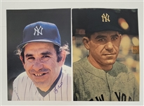 Lot of 2 Yogi Berra Autographed Magazine Pages w/ Beckett LOAs