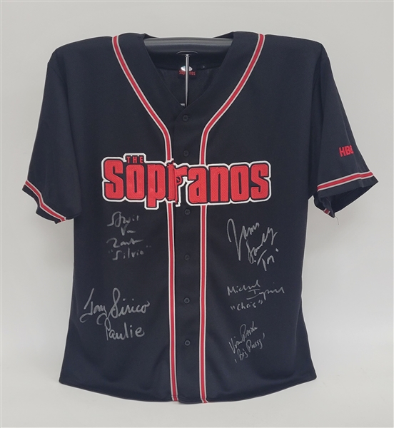 "The Sopranos" Cast Autographed Baseball Jersey w/ Beckett LOA & Steiner