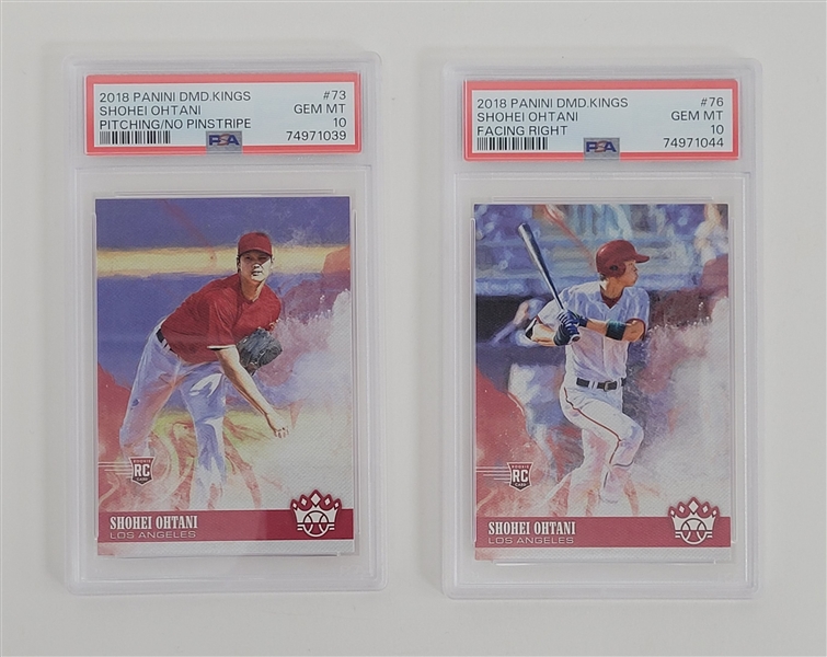 Lot of 2 Shohei Ohtani Panini Diamond Kings Rookie Cards PSA 10