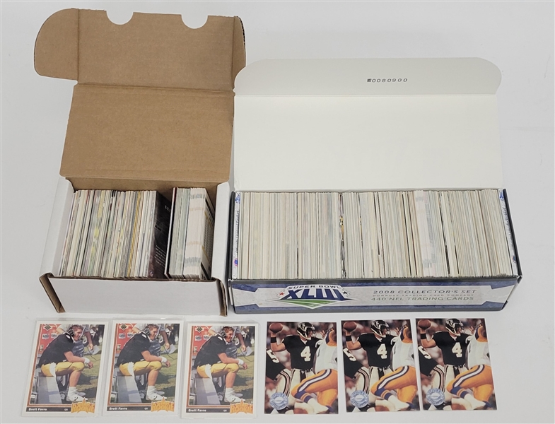 Large Collection of Over 500 Brett Favre Cards w/ Rookies