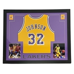 Magic Johnson Autographed & Framed Custom Jersey Beckett