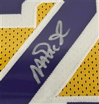 Magic Johnson Autographed & Framed Custom Jersey Beckett