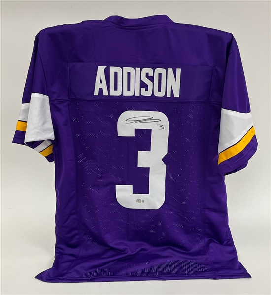 Jordan Addison Autographed Custom Jersey Beckett