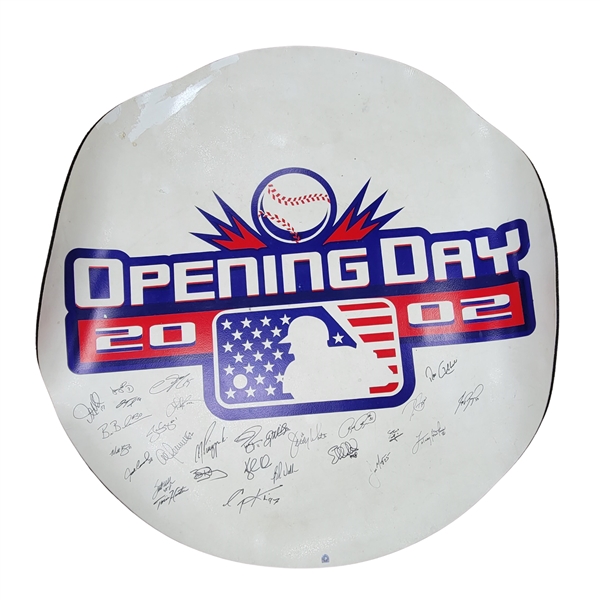 2002 Minnesota Twins Team Signed & Game Used Opening Day On-Deck Circle MLB