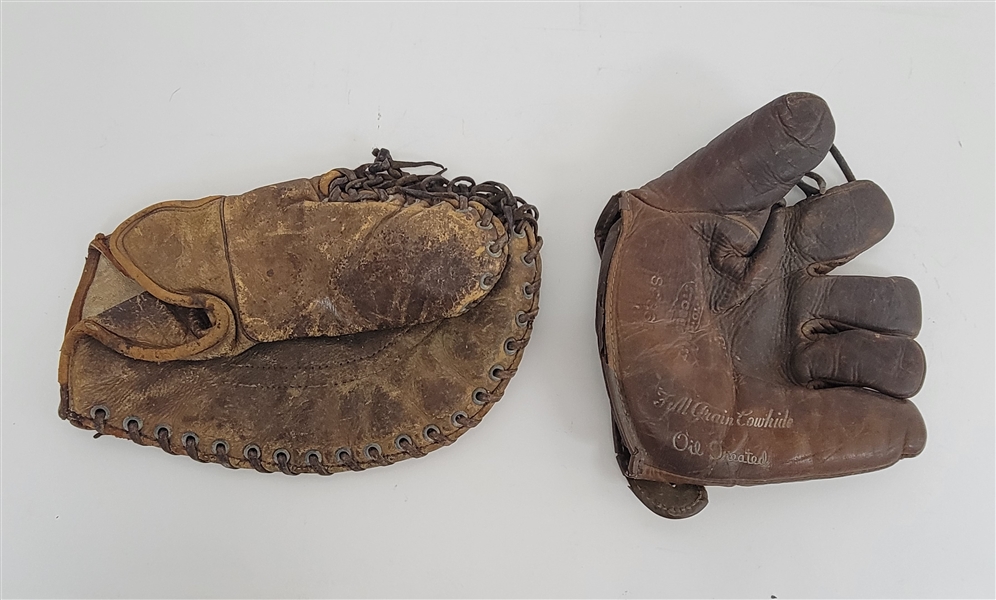 Lot of 2 Vintage Baseball Gloves