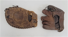 Lot of 2 Vintage Baseball Gloves