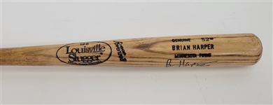 Brian Harper 1993 Minnesota Twins Game Used & Autographed Bat w/ Twins LOA