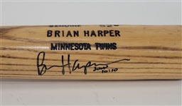 Brian Harper 1993 Minnesota Twins Game Used & Autographed Bat w/ Twins LOA