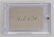Babe Ruth Autographed Cut Signature w/ JSA & Beckett LOAs Grade Mint 9
