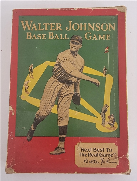 Vintage Walter Johnson Base Ball Board Game w/ Original Box