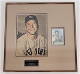 1954 Mickey Mantle Autographed & Framed 8x10 Photo for Bowman Card w/ PSA/DNA LOA *RARE Rookie Era Mantle Autograph*