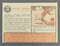 Elston Howard Autographed 1962 Topps #400 Card w/ Beckett LOA