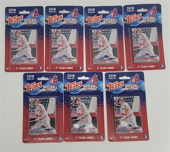 Lot of 7 Unopened 2018 Los Angeles Angels Topps Team Sets *Ohtani Rookies*