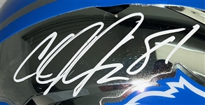 Calvin Johnson Autographed & Inscribed Detroit Lions Full Size Replica Helmet JSA