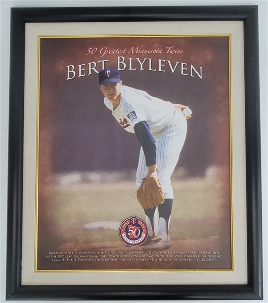 Bert Blyleven 50 Greatest Minnesota Twins Canvas w/Blyleven Signed Letter of Provenance