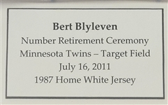 Bert Blyleven Minnesota Twins #28 Retirement On Field Presentation Framed Jersey - Photo Matched - w/Blyleven Signed Letter of Provenance
